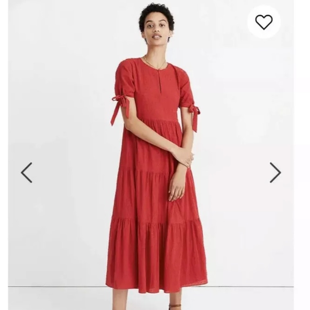 Madewell Swiss Dot Tiered Midi Dress NWOT
